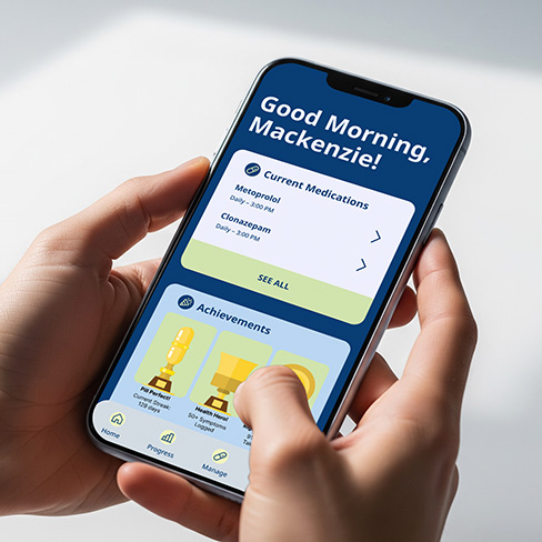 Profile screen for medication app.