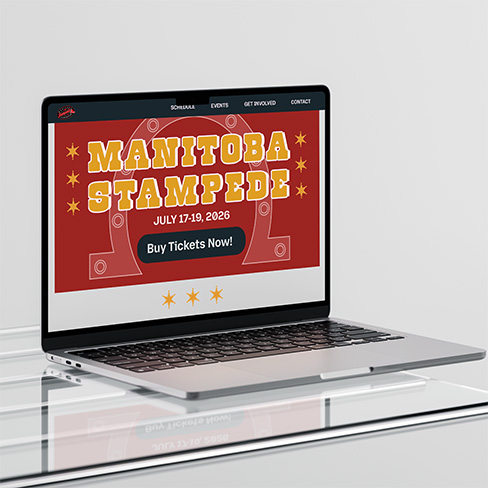 A landing page of the Manitoba Stampede website.